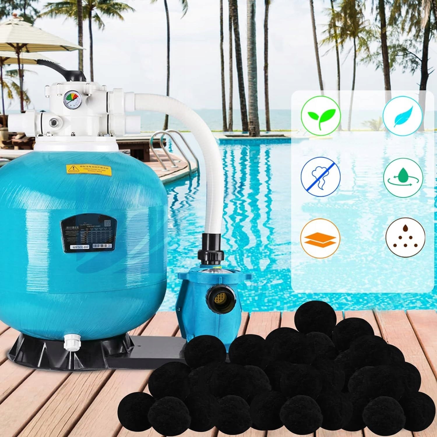 FILTER BALLS FOR SAND PUMPS 700g EQUIVALENT 25KG EAN (GTIN) 5902143679998