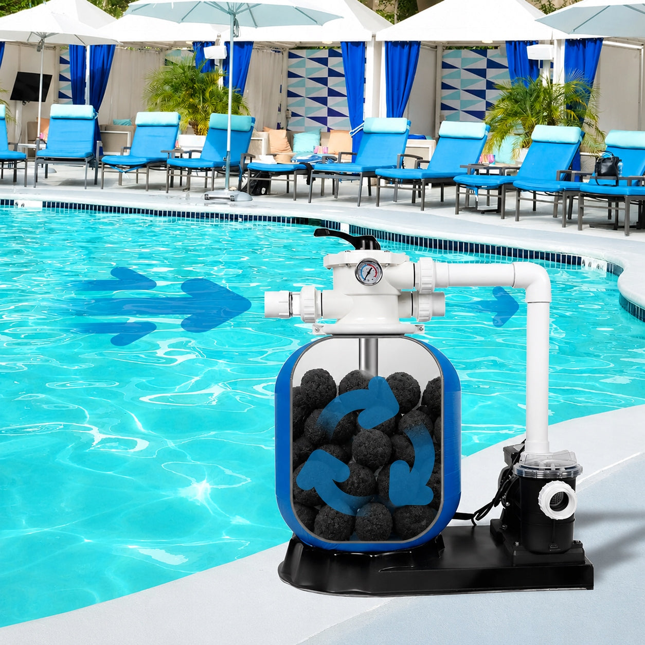 FILTER BALLS FOR SWIMMING POOL FILTERING SAND PUMPS ACTIVATED CARBON 700G Packaging status original