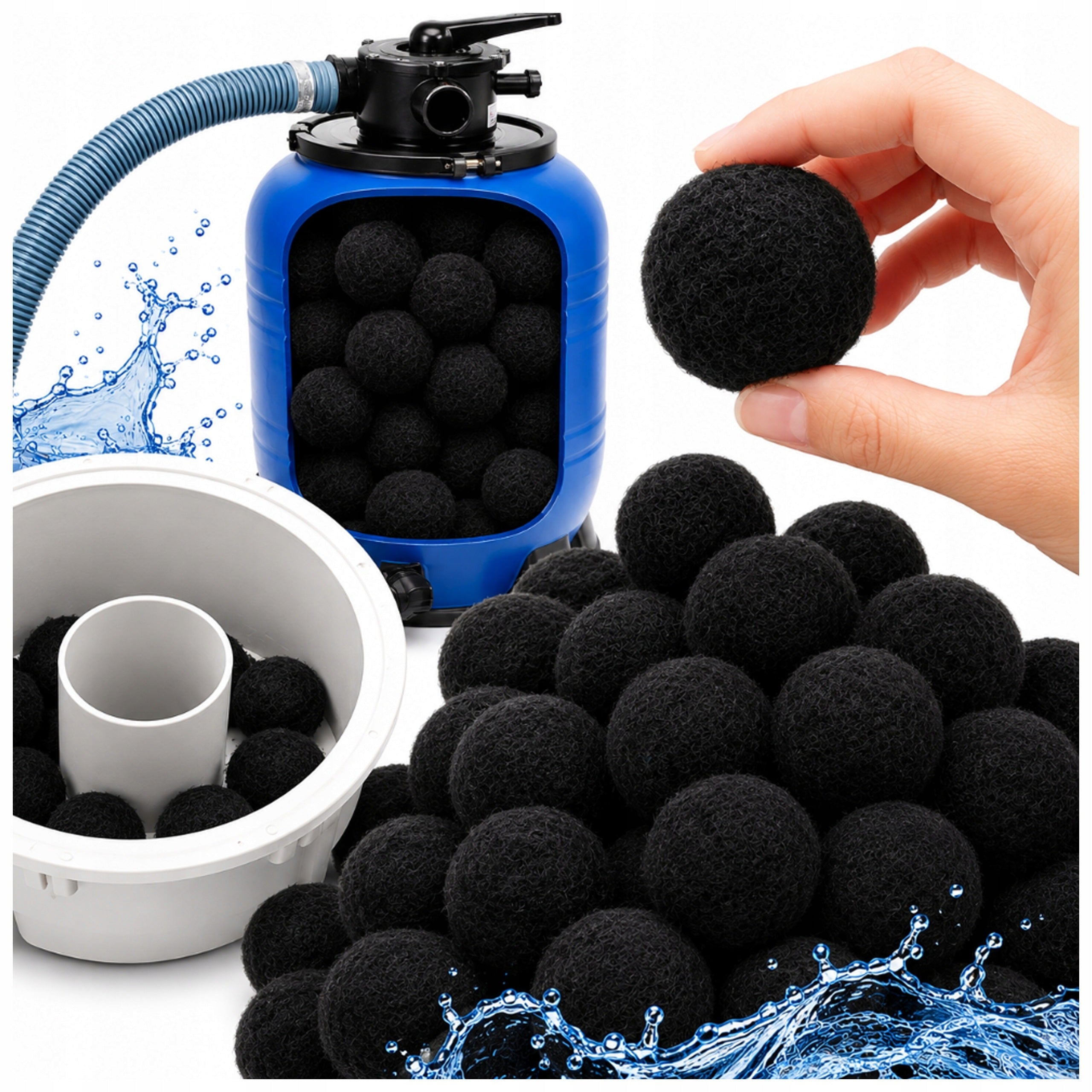 FILTER BALLS FOR SWIMMING POOL FILTERING SAND PUMPS ACTIVATED CARBON 700G
