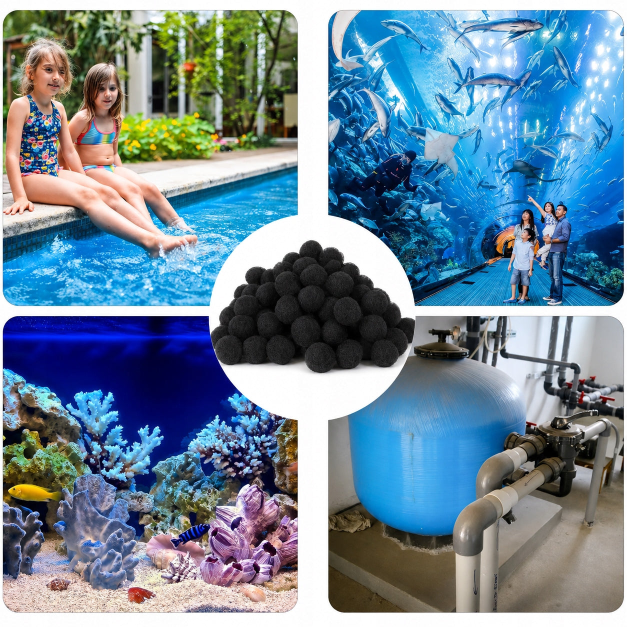 FILTER BALLS FOR SWIMMING POOL FILTERING SAND PUMPS ACTIVE VEGAN 700G Packaging status original