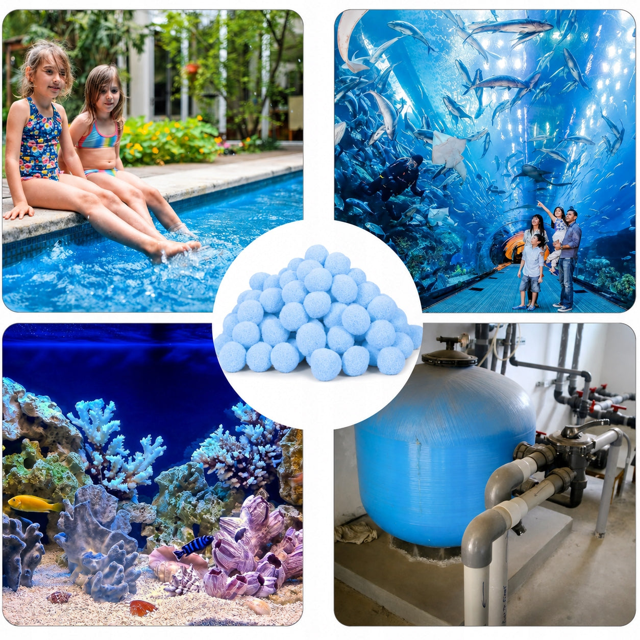 FILTER BALLS FOR SWIMMING POOL FILTERING SAND PUMPS WITH SILVER IONS 700G Manufacturer code Kulki filtracyjne do basenu pompy piaskowej