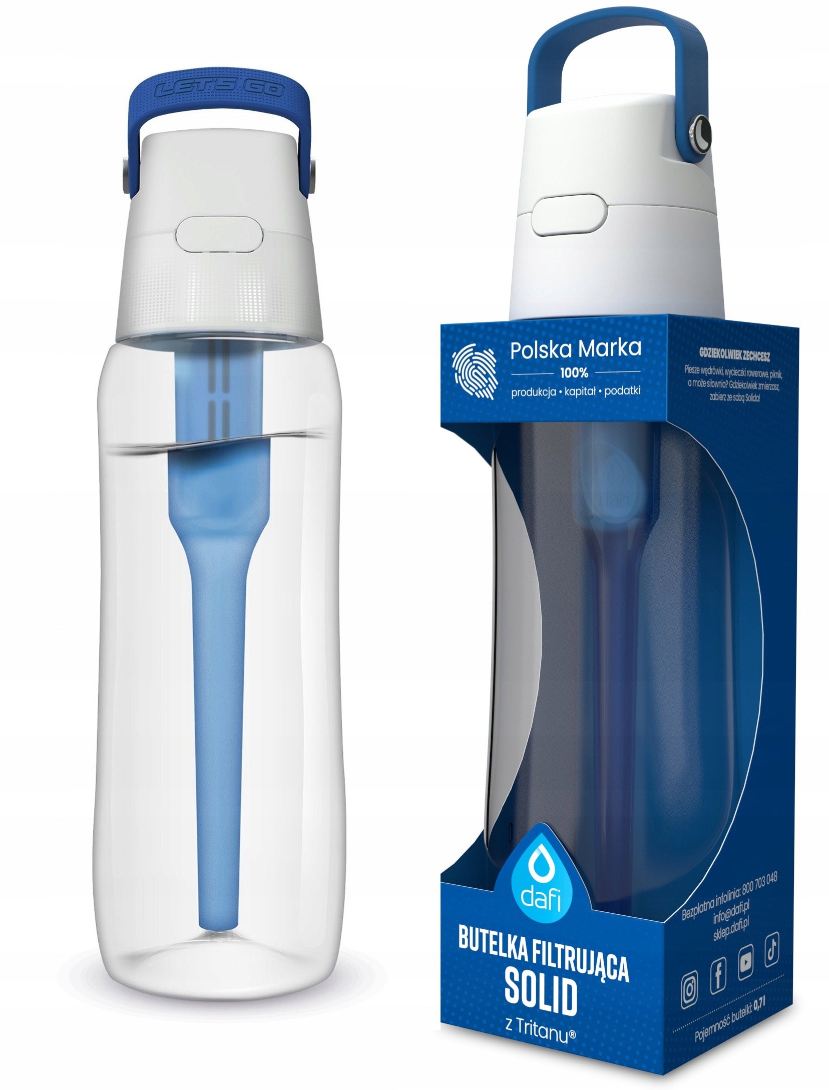 FILTER BOTTLE DAFI SOLID 0,7 L BLUE SAPPHIRE TRITAN