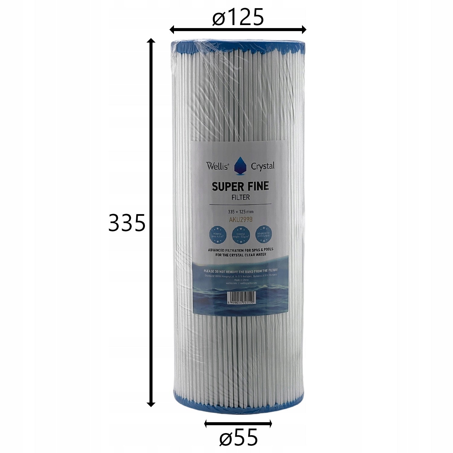 FILTER FOR JACUZZI MiniBasen WELLIS Super Fine AKU2998 replacement AKU1831 Manufacturer code FILTR-WELLIS-AKU2998