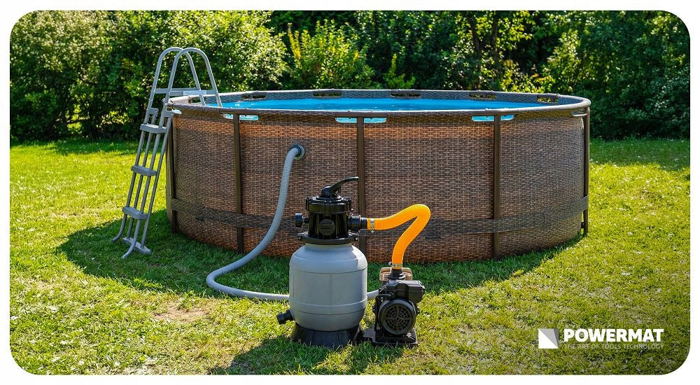 FILTER SAND PUMP FOR POOL 13200 l/h LCD TIMER FILTER + BALLS 500G Brand Powermat