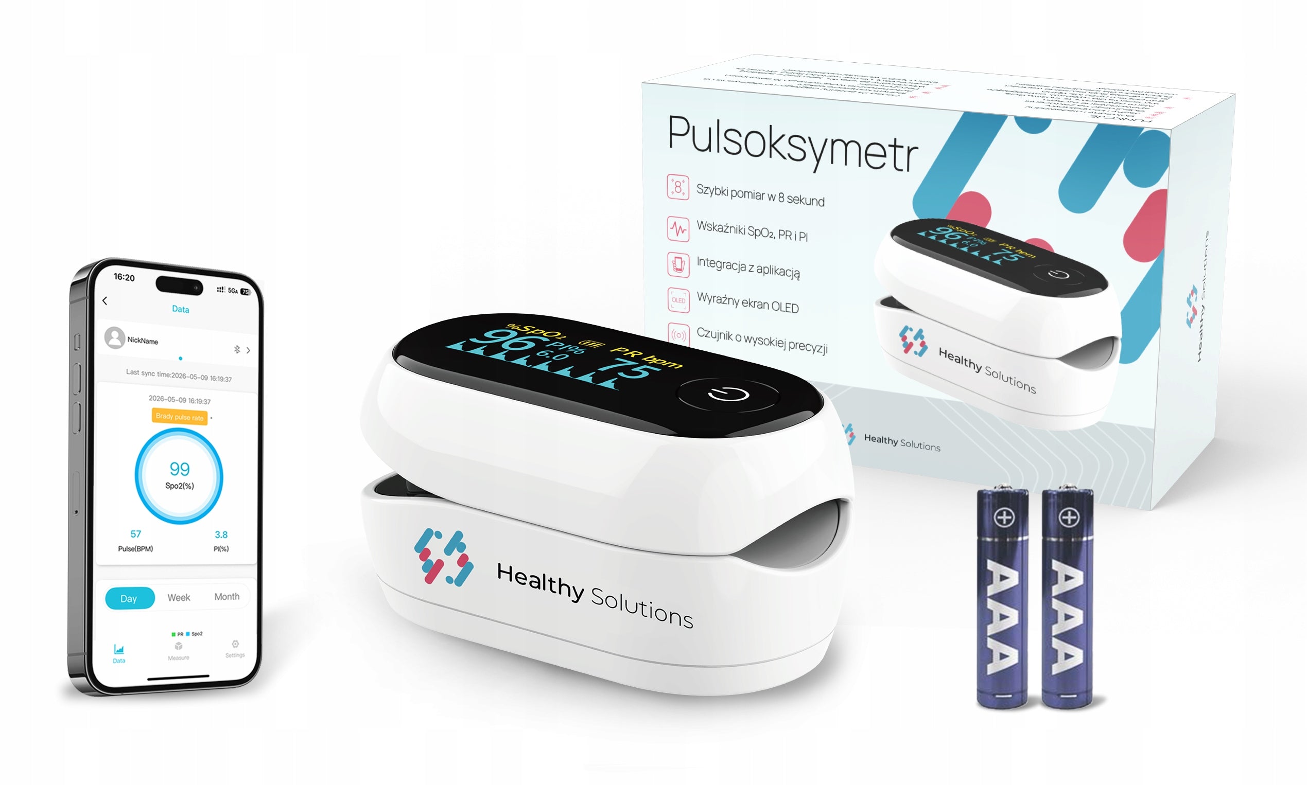 FINGER MEDICAL PULSE OXIMETER, APP, OLED, FOR CHILDREN AND ADULTS