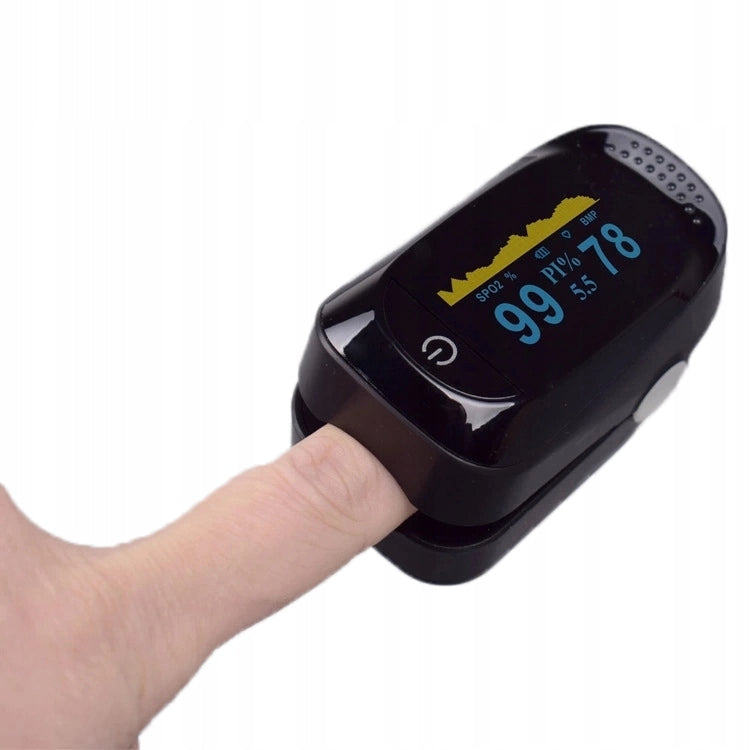 FINGER PULSE OXIMETER BLACK, HEART RATE MONITOR Manufacturer code PUL-ORO-BLACK