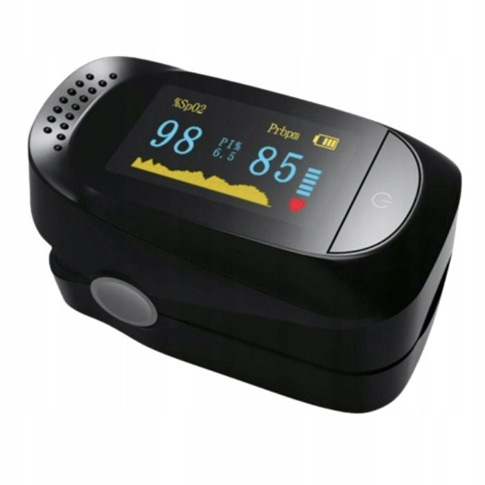 FINGER PULSE OXIMETER BLACK, HEART RATE MONITOR