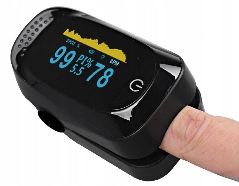 FINGER PULSE OXIMETER HEART RATE MONITOR OLED SATURATION HEART RATE INSTRUCTION IN TONGUE POL