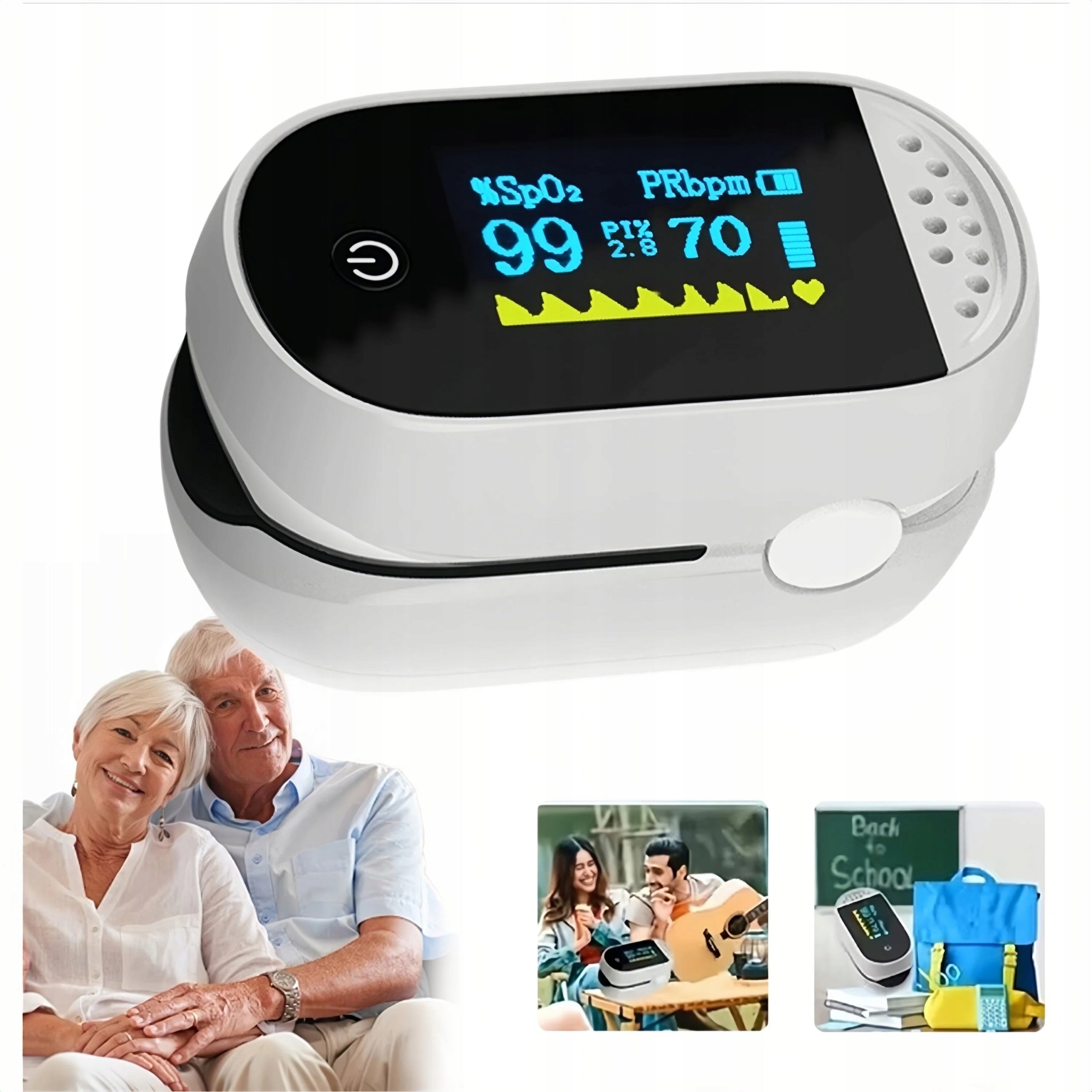 FINGER PULSE OXIMETER HEART RATE MONITOR With Color LCD Display Saturato Medical device no