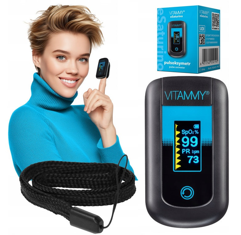 FINGER PULSE OXIMETER OLED MEDICAL MOVEMENT TOLERANCE VITAMMY ESATURINO Medical device yes
