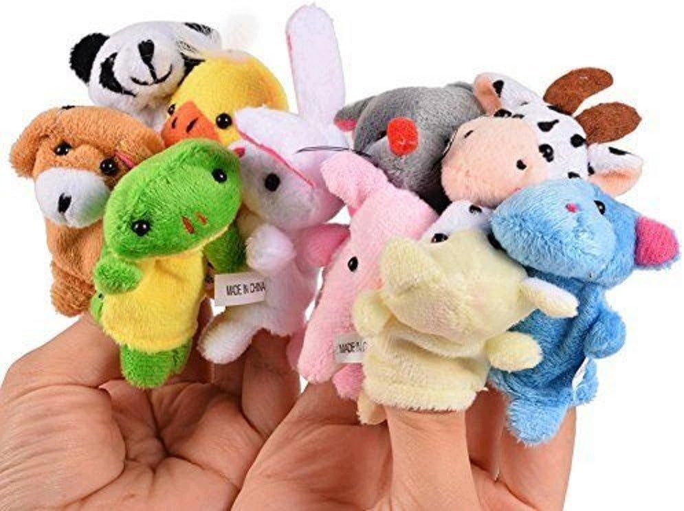 FINGER PUPPETS ANIMALS PLUSH 10 PCS THEATER FUN CHILDREN Packaging status original