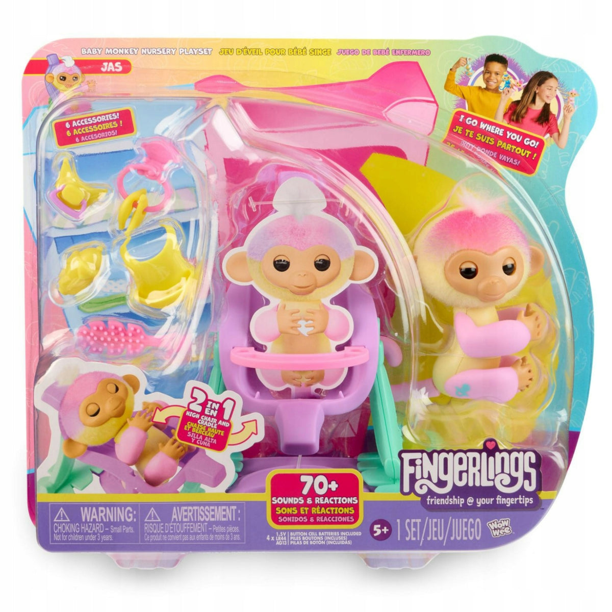 FINGERLINGS MONKEY JAS INTERACTIVE TOY DELUXE SET WITH CHAIR Packaging status original
