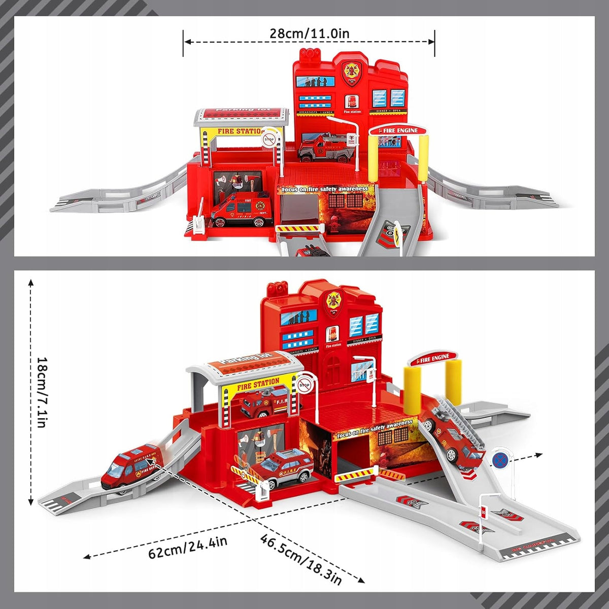 FIRE STATION HELICOPTER FIRE TRUCKS FIRE BRIGADE SET Brand no brand