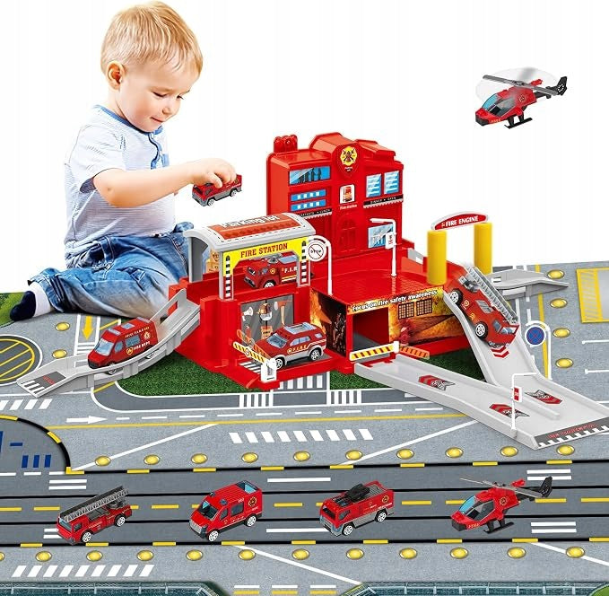 FIRE STATION TOY SET GIFT FIRE TRUCK FIREFIGHTER 16x