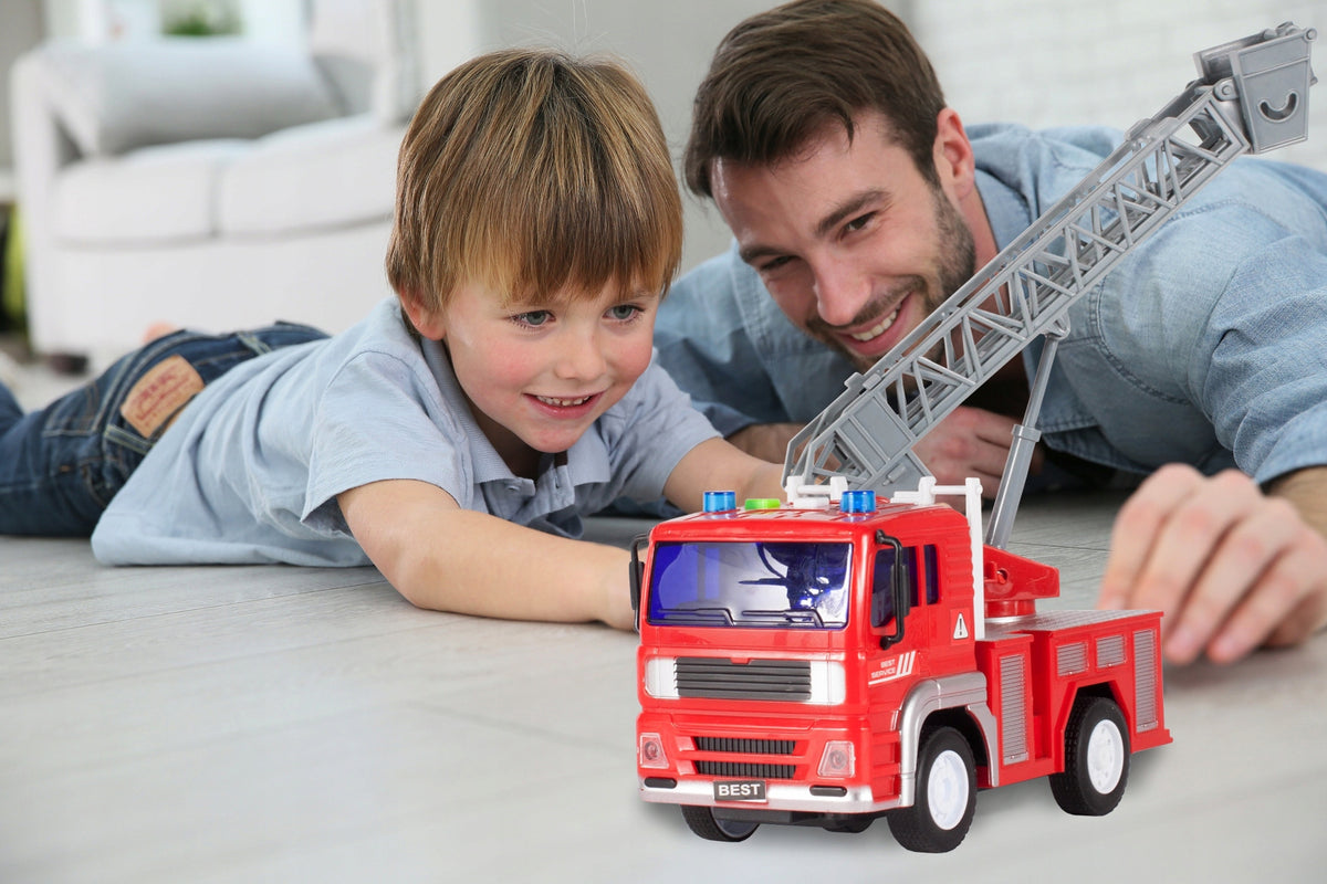FIRE TRUCK FIRE BRIGADE LIGHT SOUND 1:20 CAR FOR CHILDREN Brand MalPlay