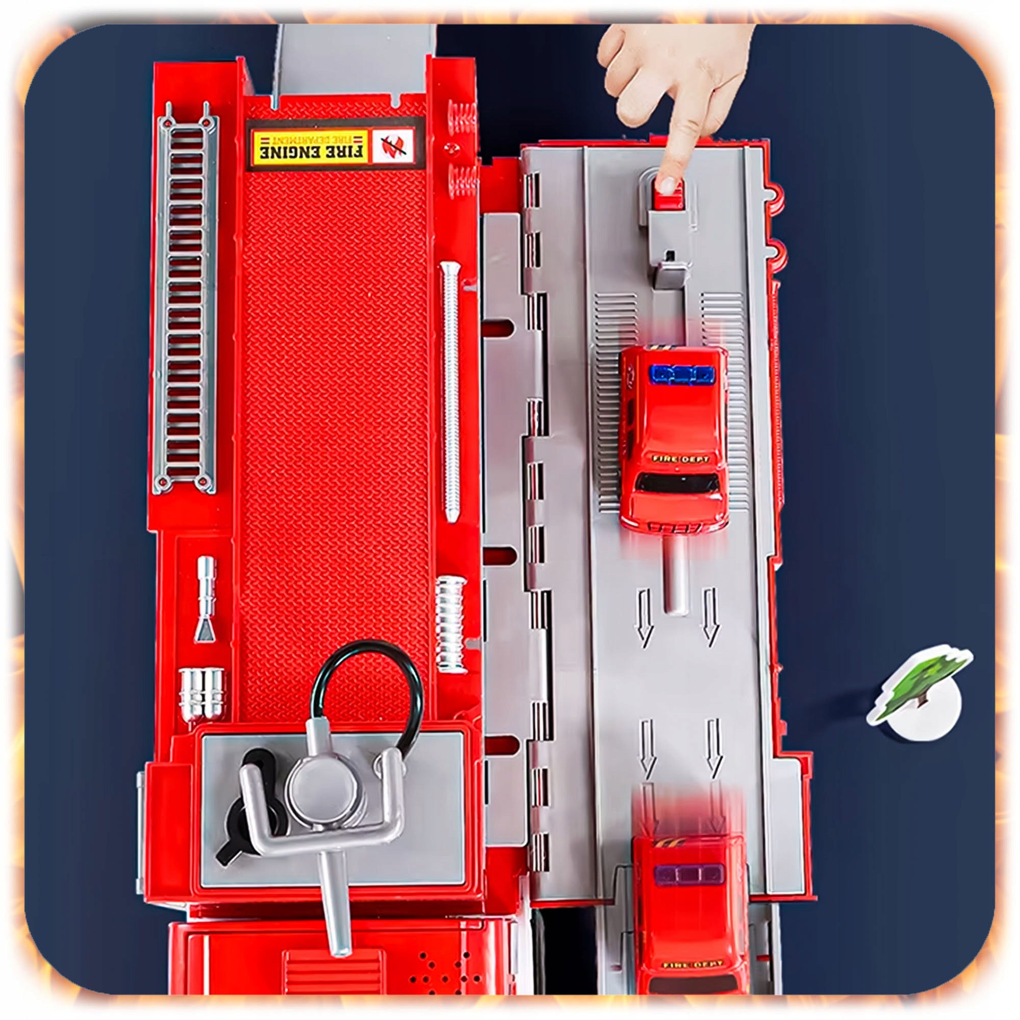 FIRE TRUCK LARGE SET FIRE BRIGADE CARS BOY'S DAY Packaging status original