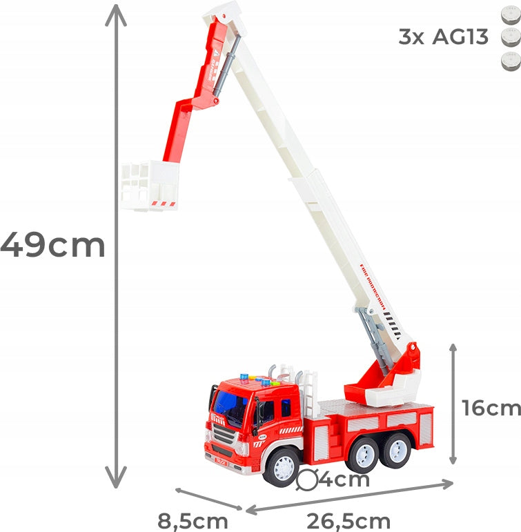 FIRE TRUCK TOY FOR CHILDREN FIRE BRIGADE EFFECT LIGHT SOUND LADDER Packaging status original