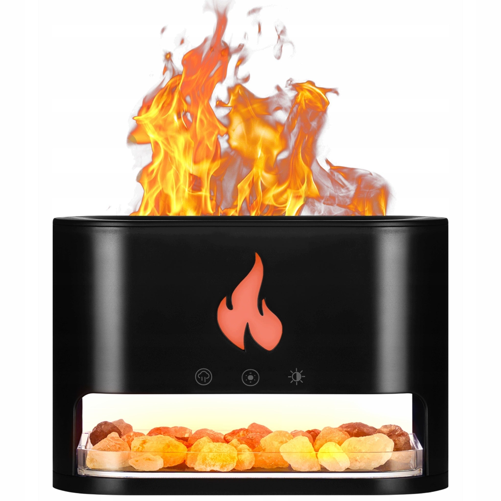 FIREPLACE DIFFUSER HUMIDIFIER NIGHT LIGHT LED FLAME EFFECT + SALT Packaging status original