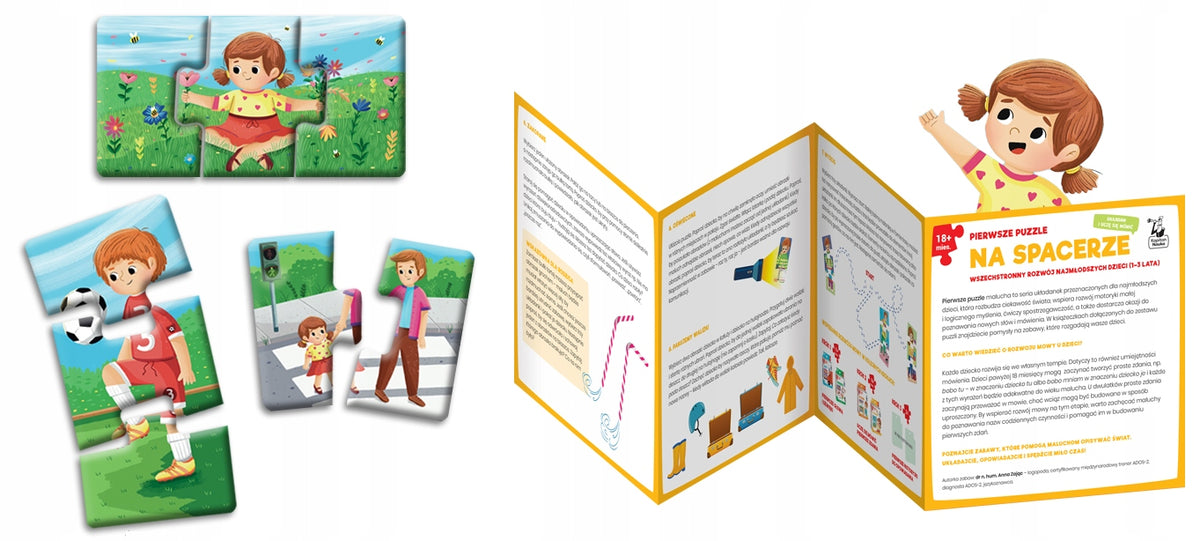 FIRST PUZZLE. ON A WALK. PUZZLE GIFT FOR CHILDREN LEARNING SPEECH Brand Kapitan Nauka