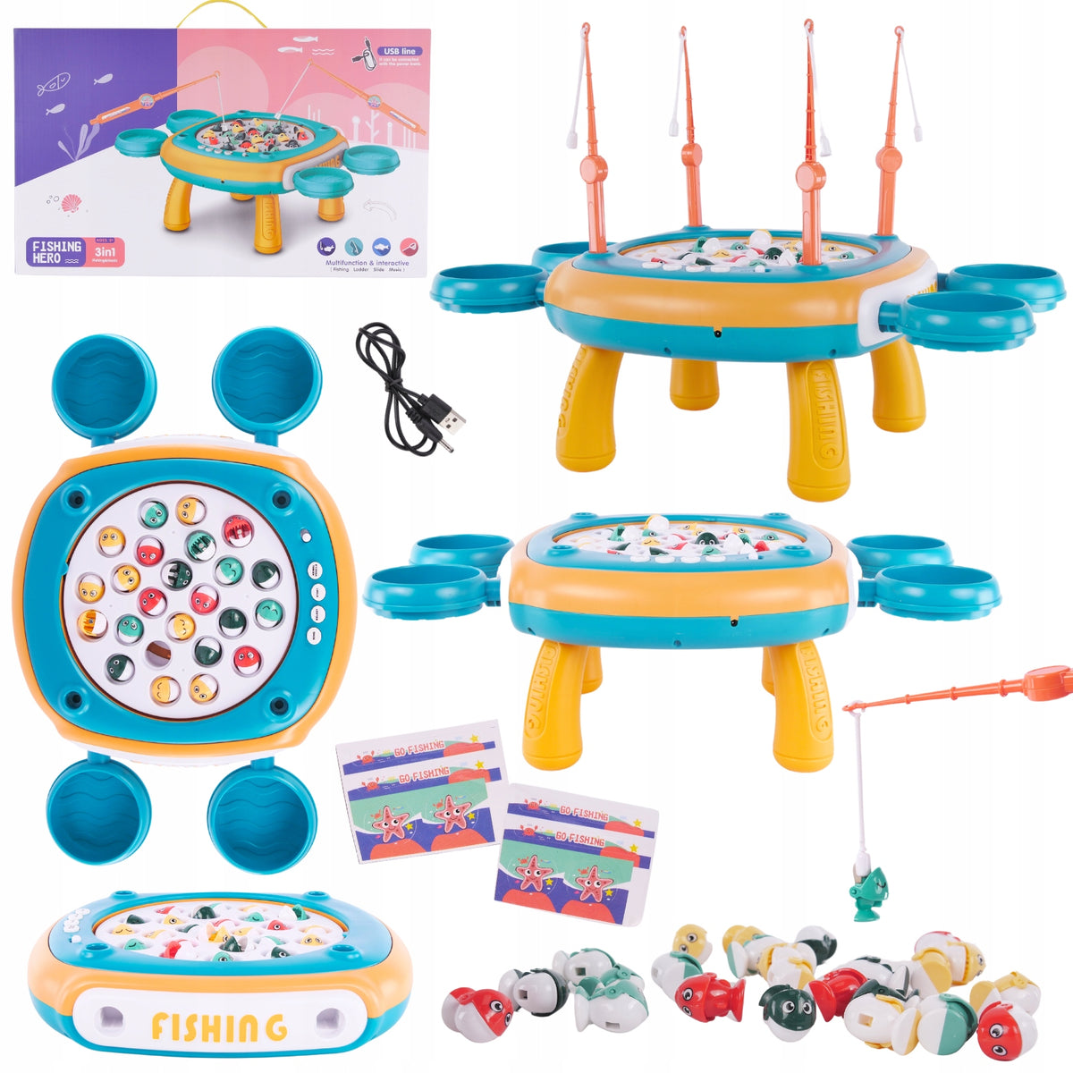 FISH ARCADE GAME FISHING FOR MAGNET 2IN1 FISHING RODS FAMILY GAME 3+ Kid's age 3+ years