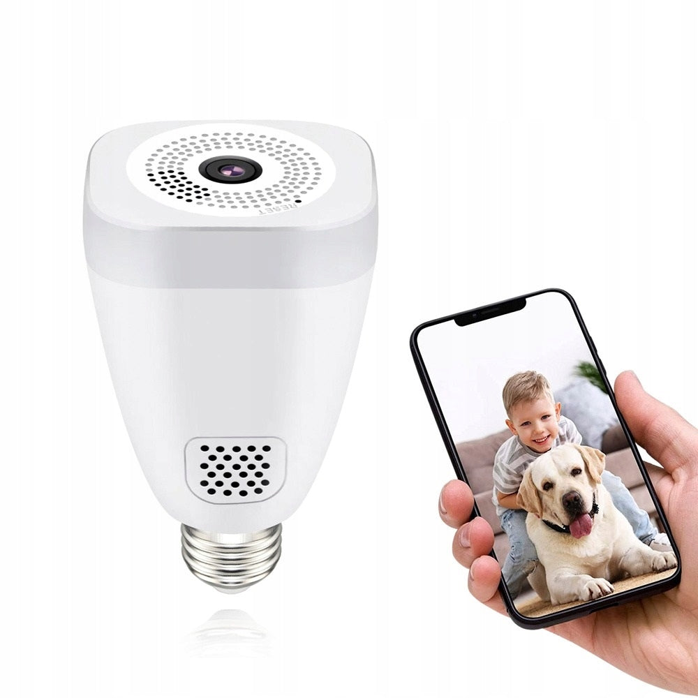 FISH EYE WIRELESS CAMERA IN BULB E27 IP 3MPX LED WIFI Brand Cameleon