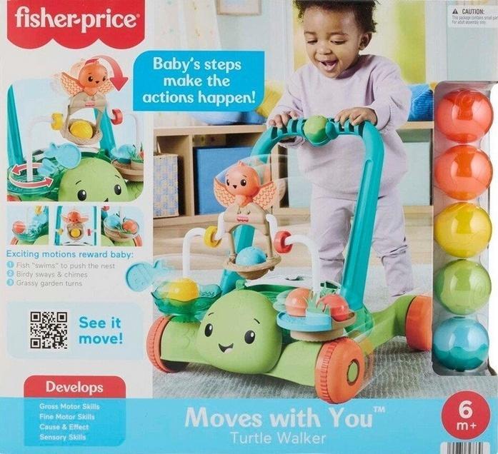 FISHER-PRICE ACTIVATING TURTLE WALKER-PUSHER 2IN1