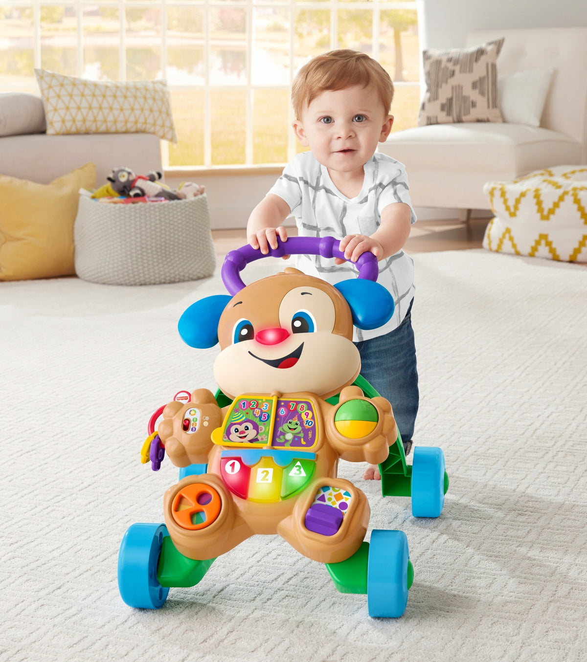 FISHER PRICE "LEARN AND LAUGH" INTERACTIVE WALKER PUSHER PUPPY Packaging status original