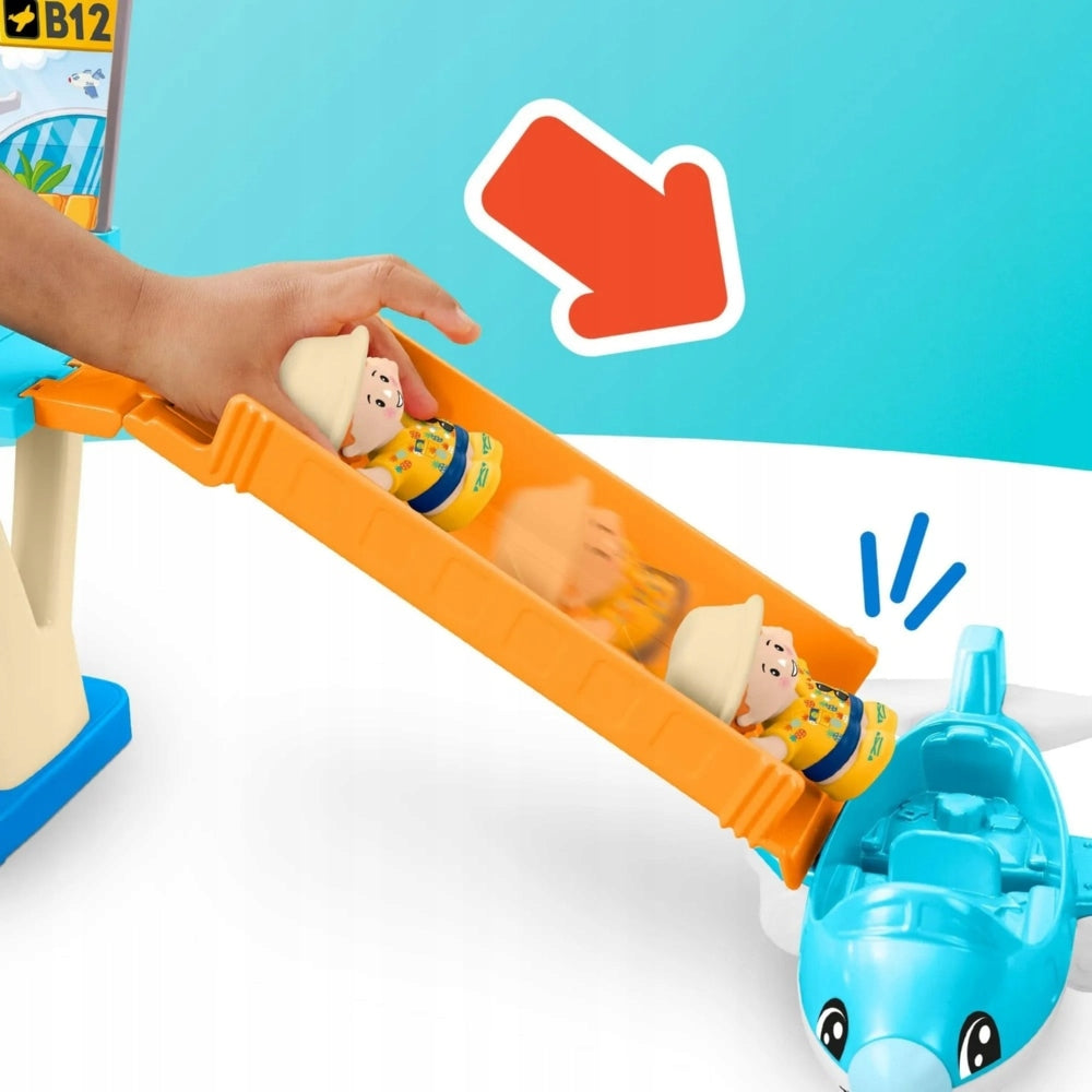 FISHER-PRICE LITTLE PEOPLE AIRPORT SET 2 FIGURES + AIRPLANE JFW61 Brand Fisher-Price