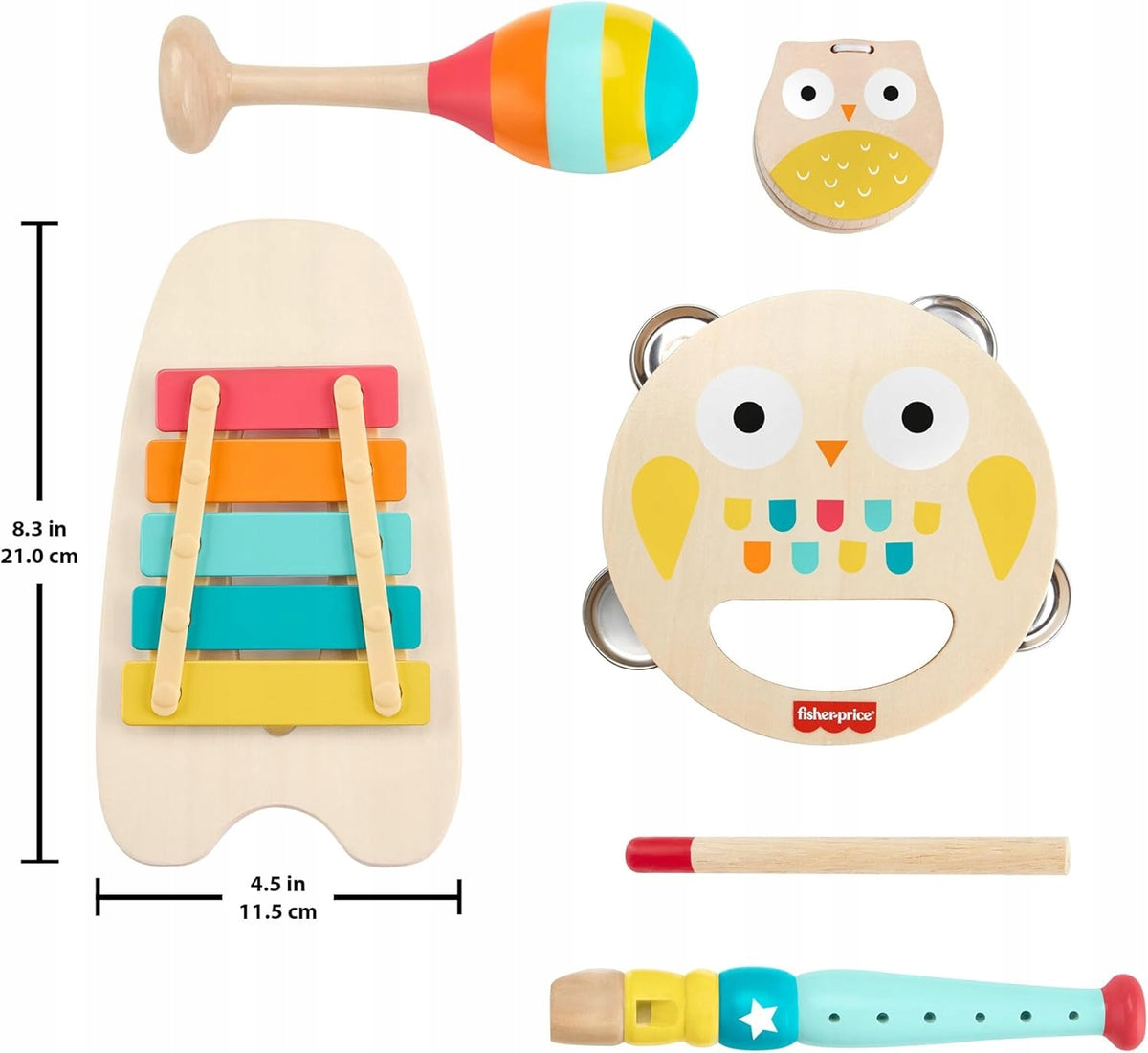 FISHER PRICE MUSIC SET set wooden toys cymbals, maracas Brand Fisher-Price