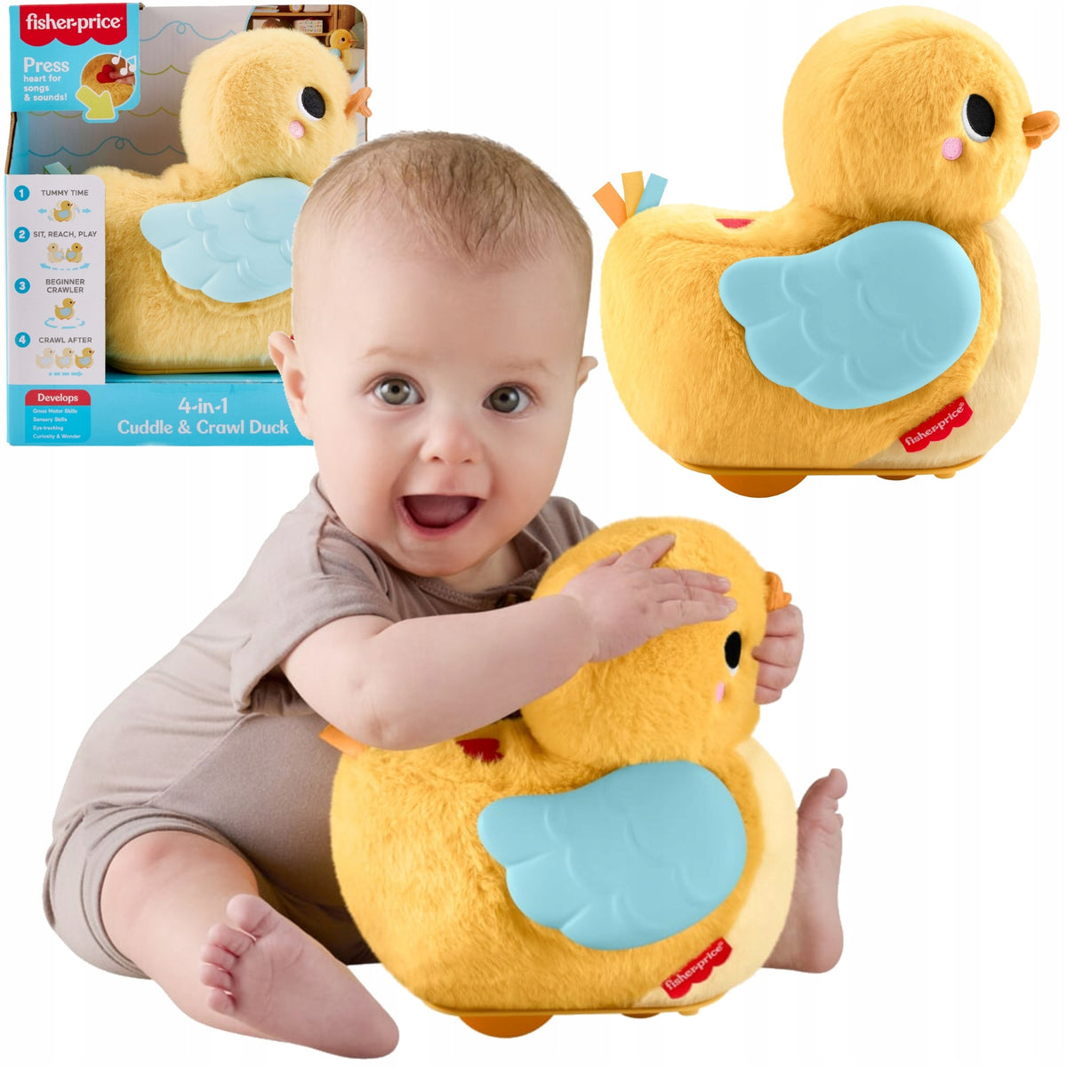 FISHER PRICE RIDING DUCK KIWACZKA 4IN1 TOY FOR LEARNING TO CRAWL