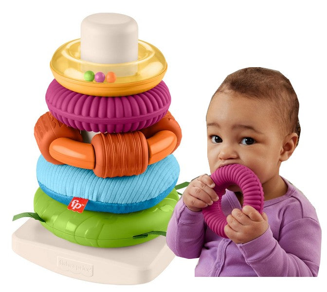 FISHER PRICE SENSORY PYRAMID WITH WHEELS puzzle for baby +6 months