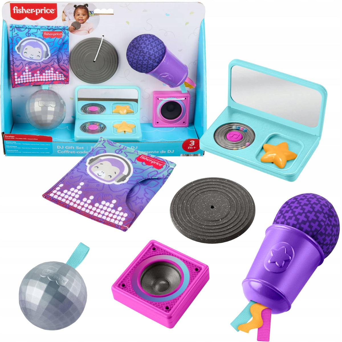 FISHER PRICE SMALL DJ GIFT SET SENSORY TOYS FOR BABIES