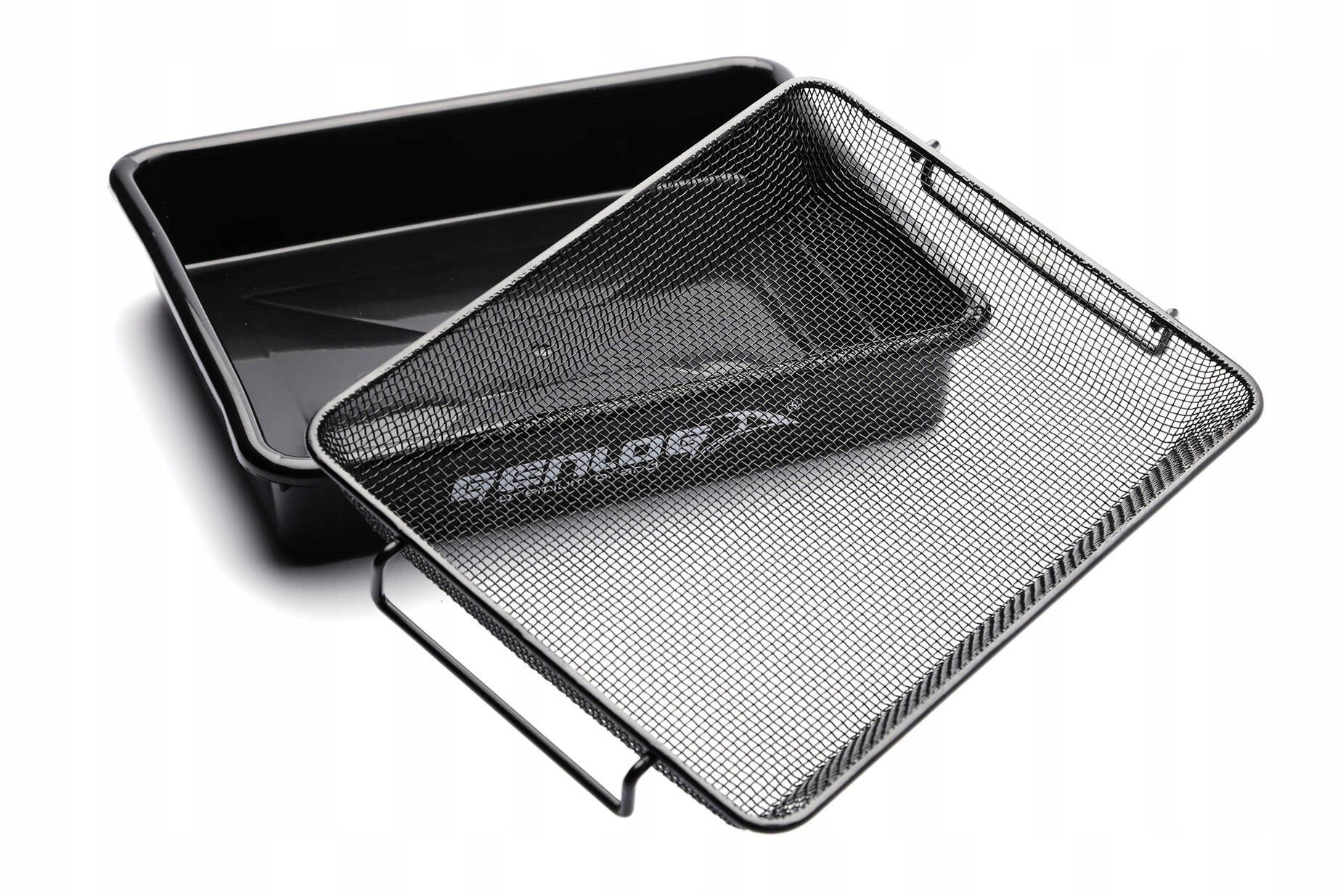 FISHING BLACK LITTER BOX WITH SIEVE TRAY SIEVE SQ 2,5mm / 20 x 25cm