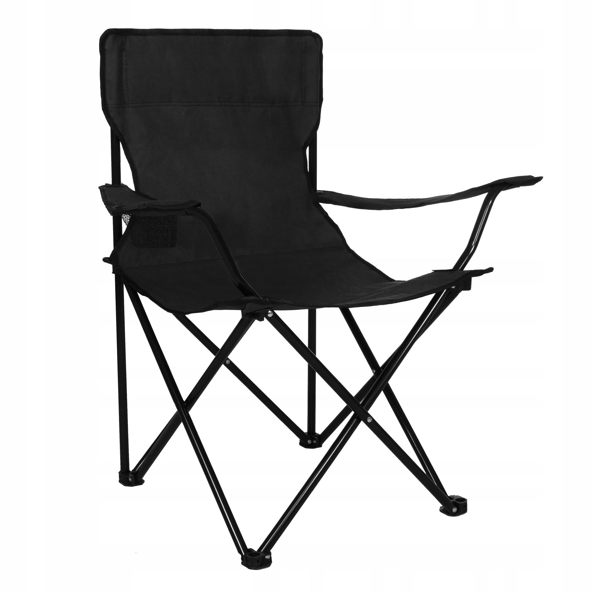 FISHING CHAIR BLACK FOLDING STEEL HIKING CHAIR