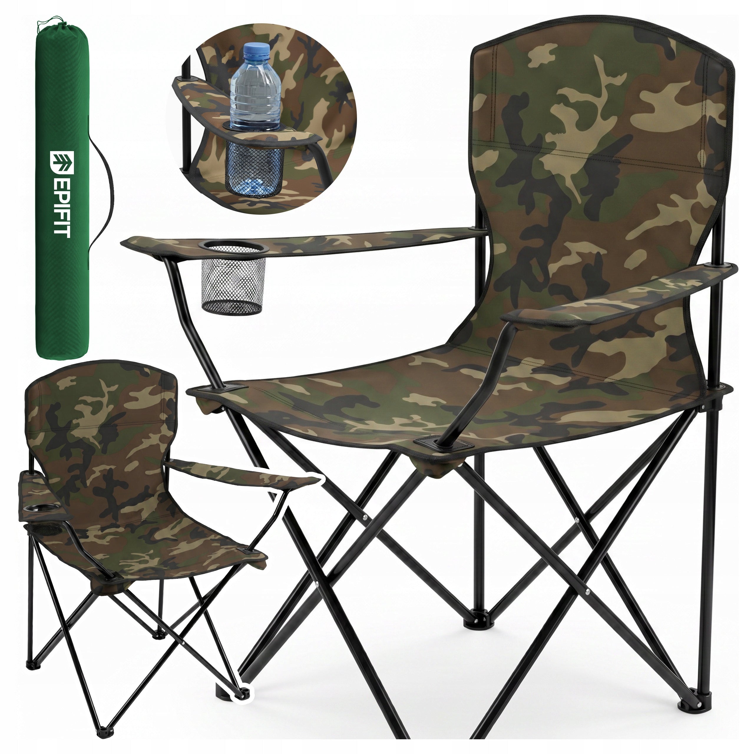 FISHING CHAIR FOLDABLE FOR FISH LIGHT COMFORTABLE ARMRESTS 120 KG