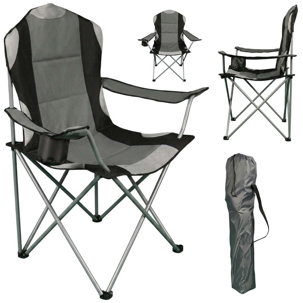 FISHING CHAIR Hiking Camping Chair Folding with BACKREST Goliat