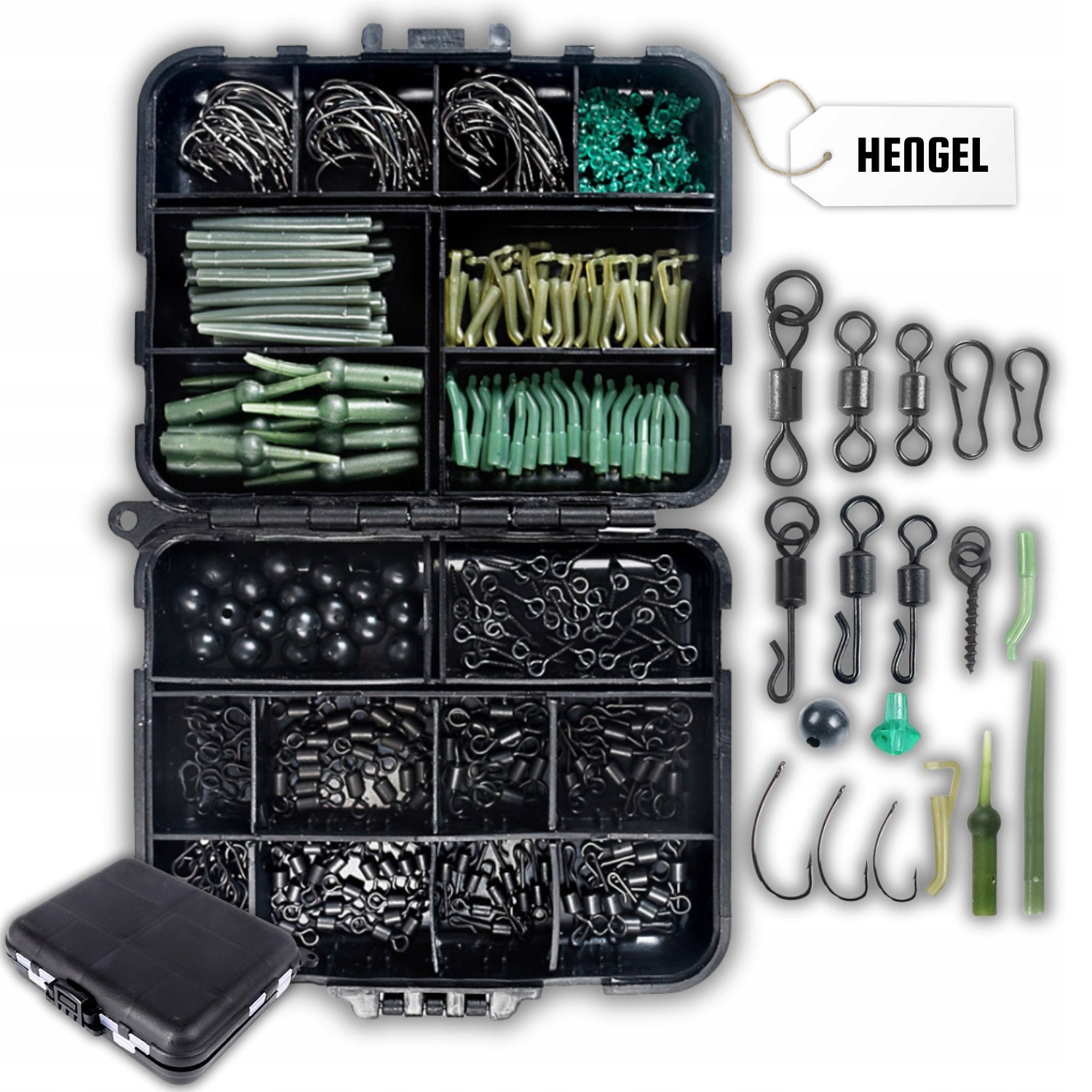 FISHING ESSENTIALS 420PCS SET FOR RIGS AKCESORIA SWIVELS HOOKS