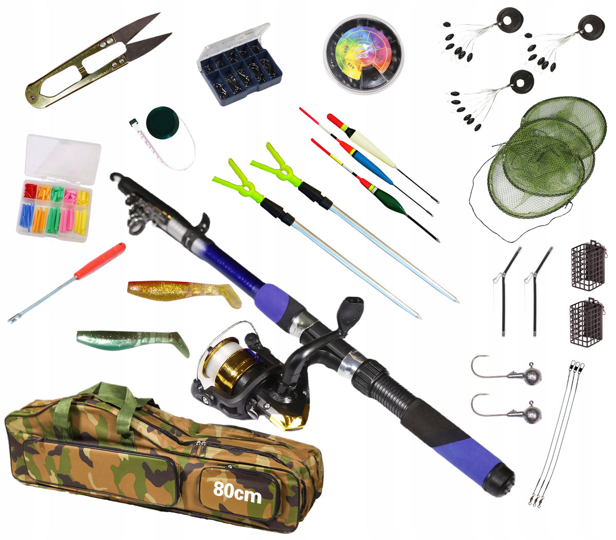 FISHING SET float, ground, spinning - ZEST-W-06