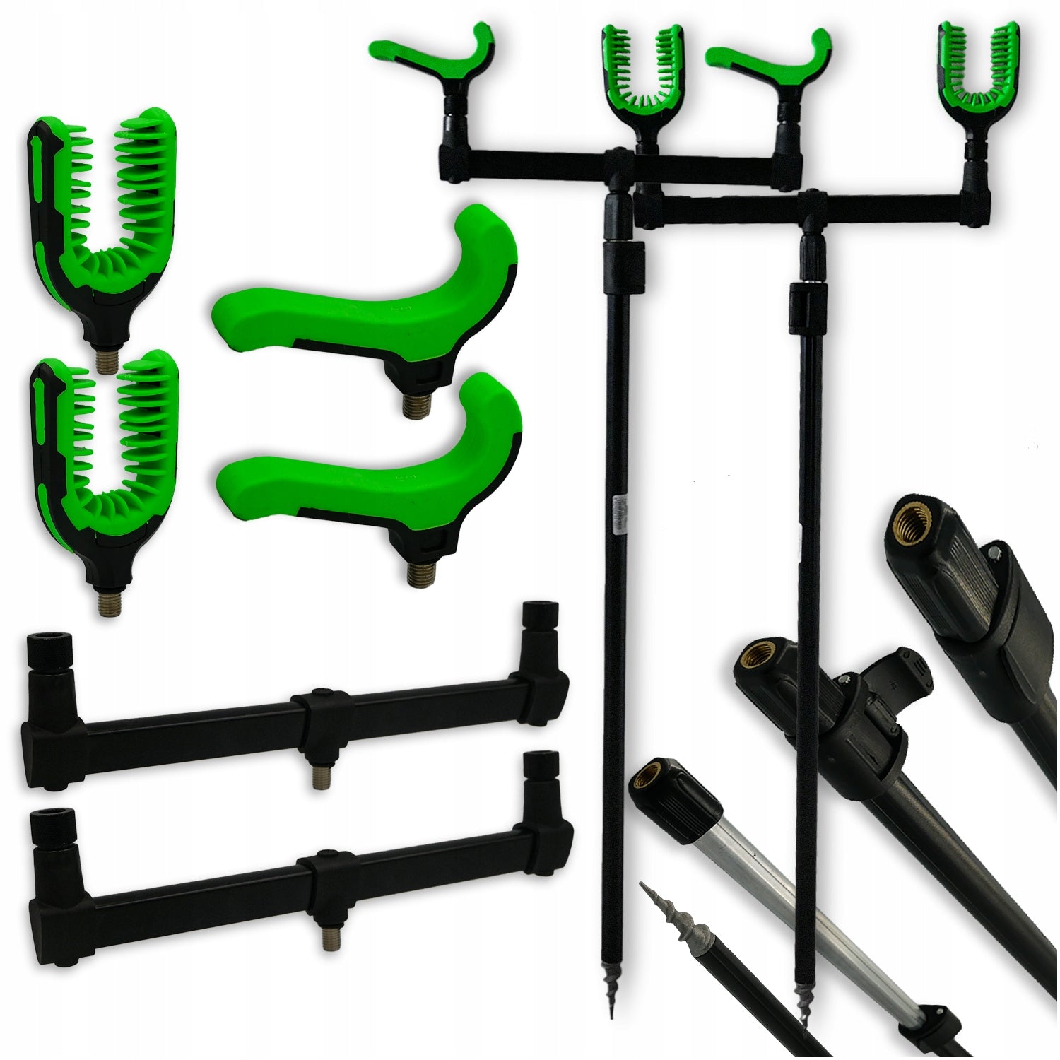 FISHING SUPPORT BUZZBARS FEEDER STAND FOR 2 RODS SOLID