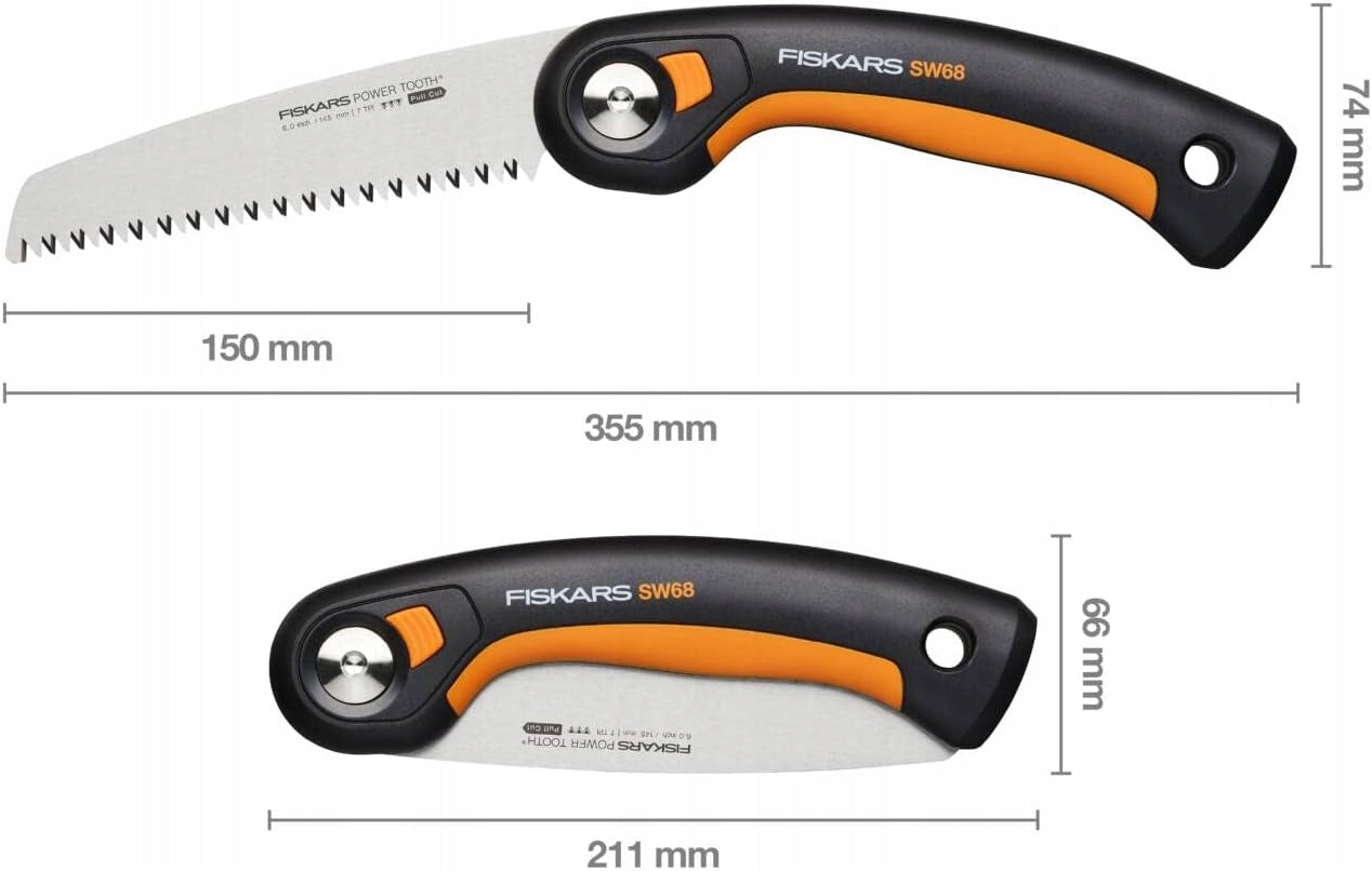 FISKARS Hand saw for wood - folding SW68 15cm 3 CUTTING POSITIONS 1067552 Product weight with unit packaging 0.5 kg