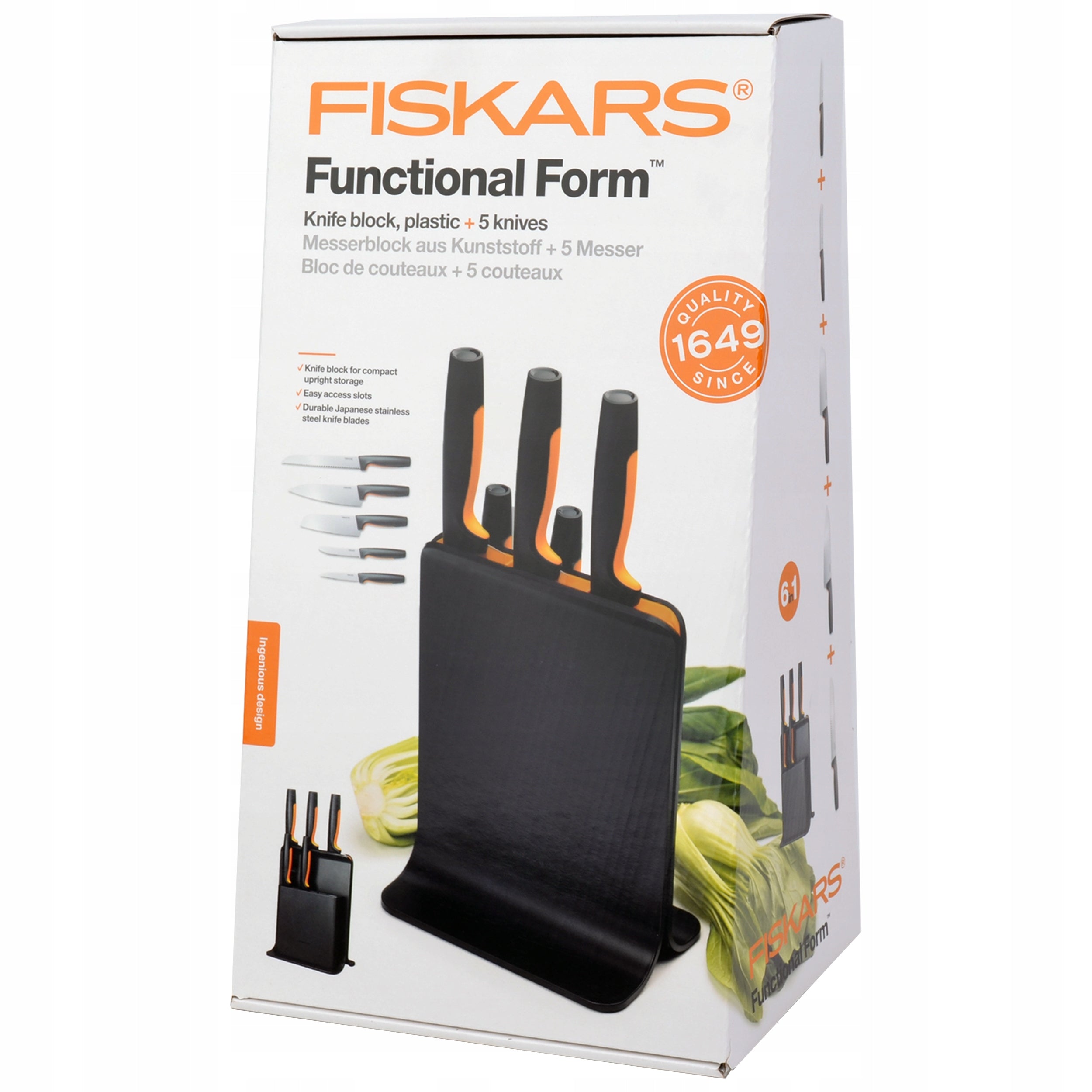 FISKARS SET OF KNIVES 5x CHEF'S KNIFE FOR VEGETABLE PEELING BREAD Brand Fiskars