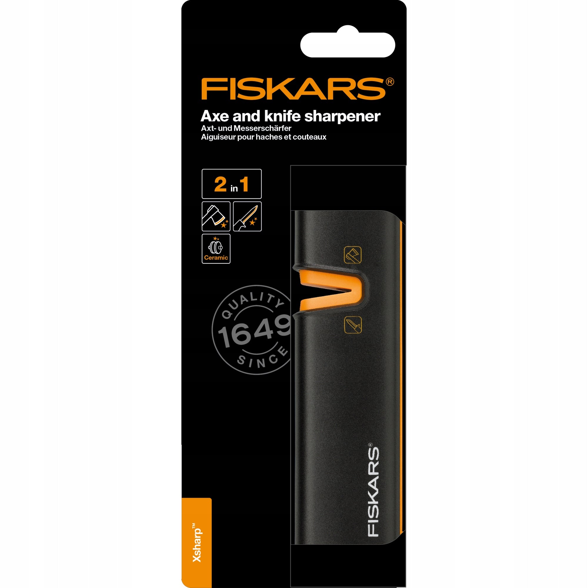 FISKARS Sharpener for axes and knives Xsharp whetstone ceramic hand bobbin Brand Fiskars