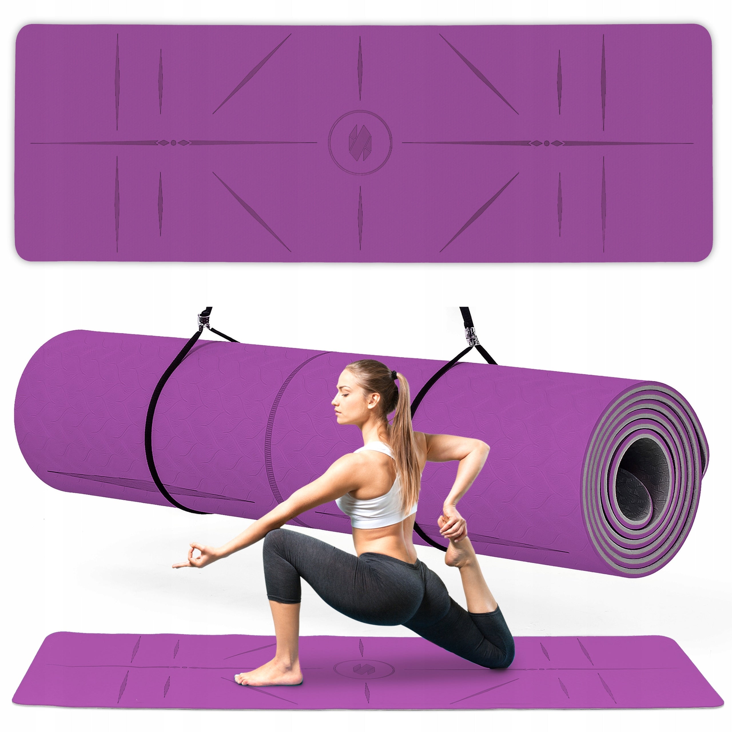 FITNESS MAT for exercise YOGA gymnastic TPE NON-SLIP thick MAT