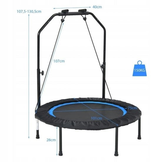 FITNESS TRAMPOLINE 76 CM MINI TRAMPOLINE FOR CARDIO FITNESS TRAINING EXERCISES Manufacturer code TW10114BL