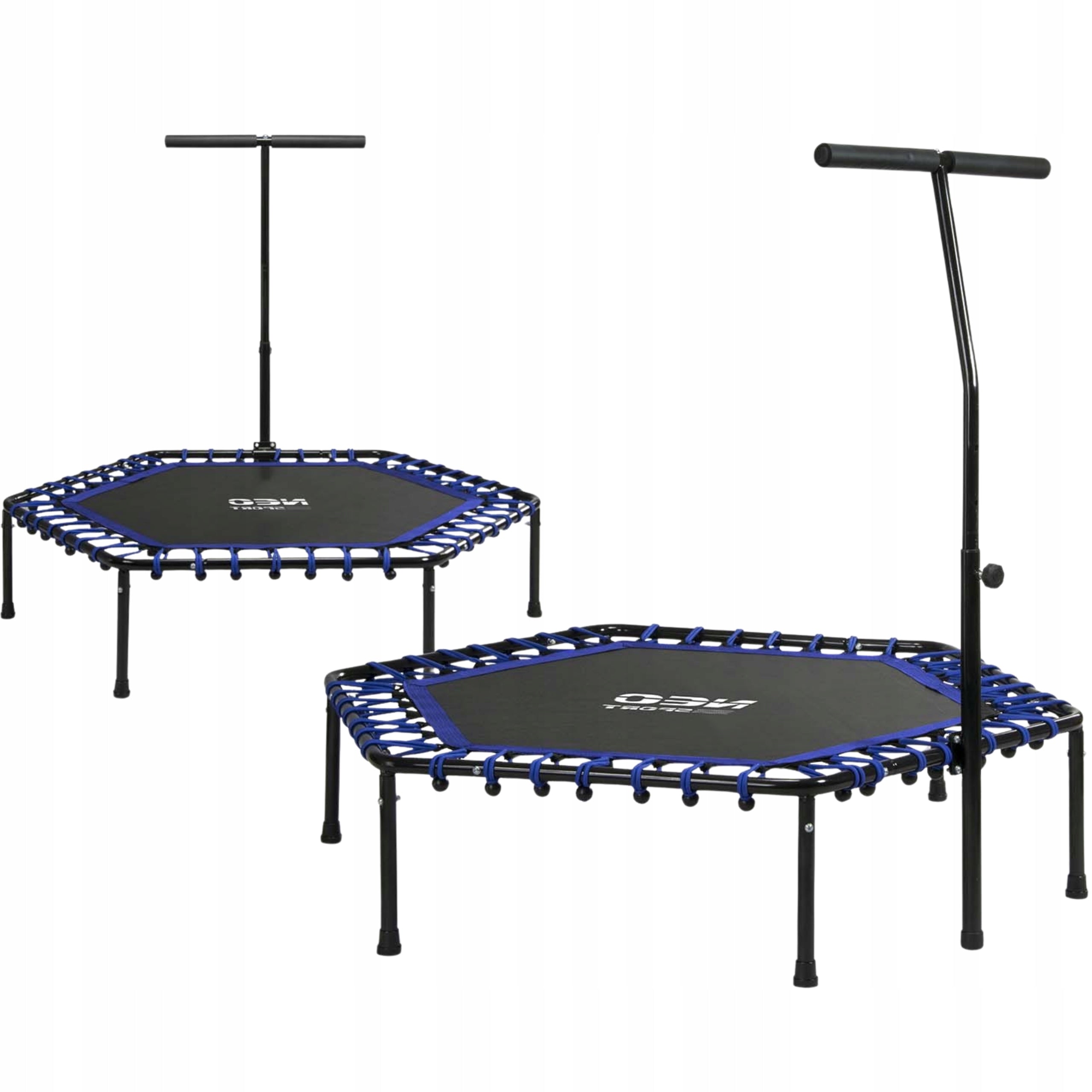 FITNESS TRAMPOLINE FOR EXERCISE AT HOME WITH HANDLE STRONG 100 KG LARGE 127 CM