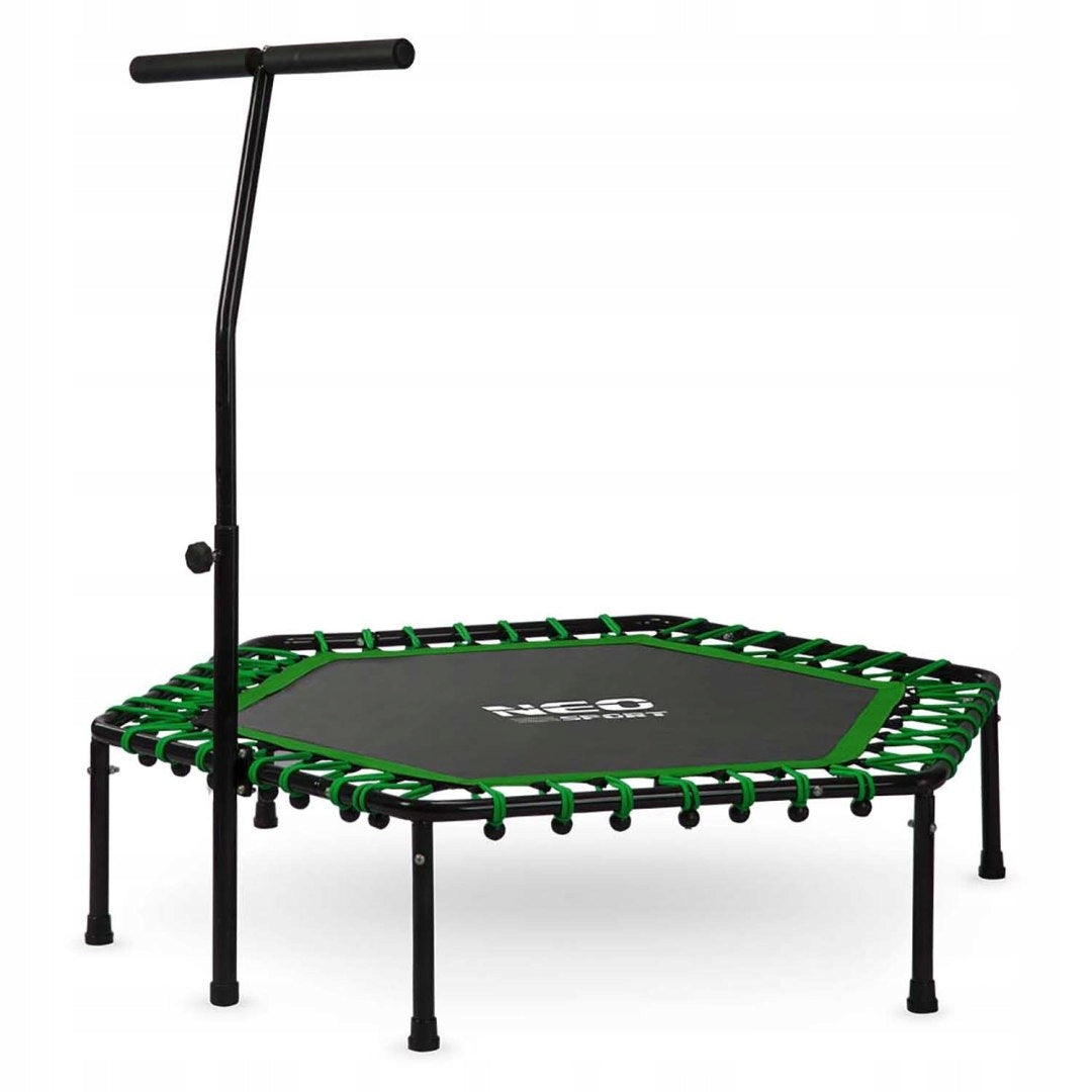 FITNESS TRAMPOLINE WITH HEXAGONAL HANDLE GREEN 100kg Manufacturer code TRAMPOLINA FITNESS Z UCHWYTEM SZEŚCIOKĄTNA