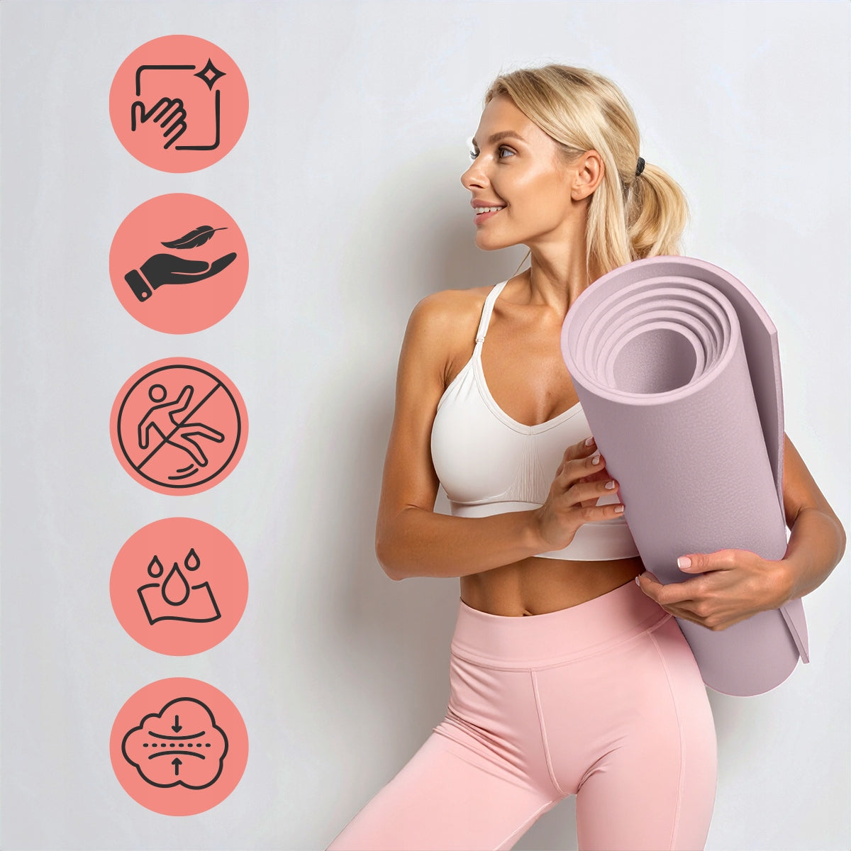 FITNESS YOGA EXERCISE MAT SOFT THICK 1,5 CM NBR TRAINING MAT Packaging status original