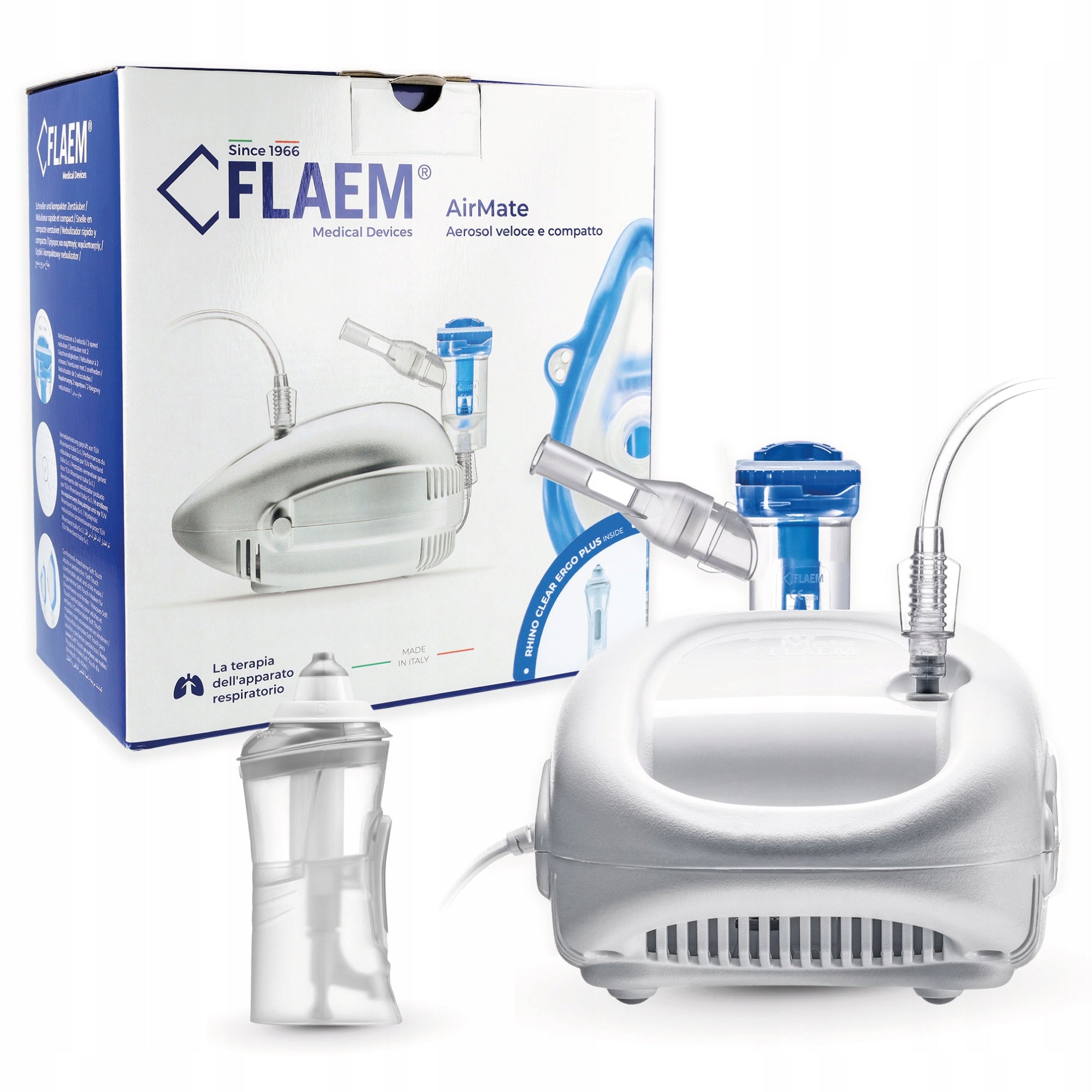 FLAEM AIRMATE NEBULISER INHALER WITH NASAL IRRIGATOR, CHILDREN AND ADULTS