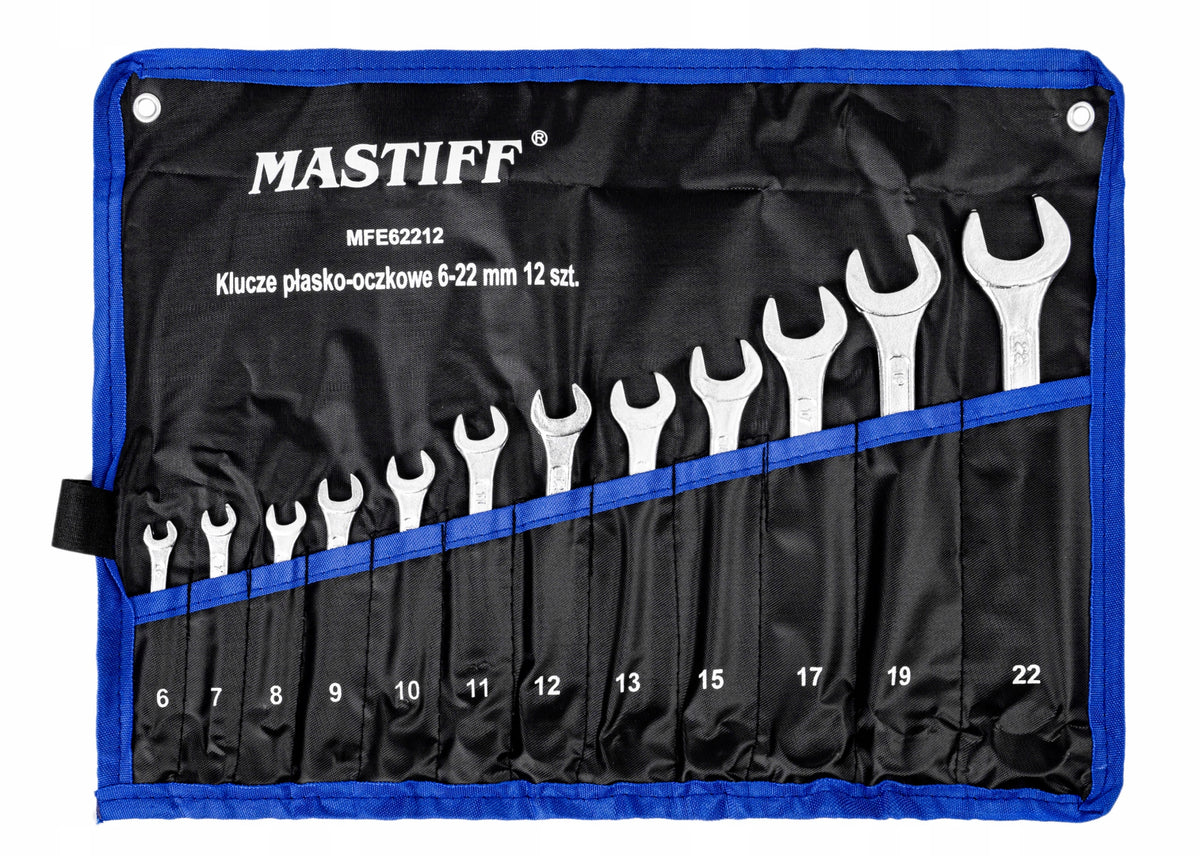 FLAT EYE WRENCHES SET OF FLAT EYE WRENCHES IN CASE 6-22 MM 12 PCS. Brand Falon-Tech