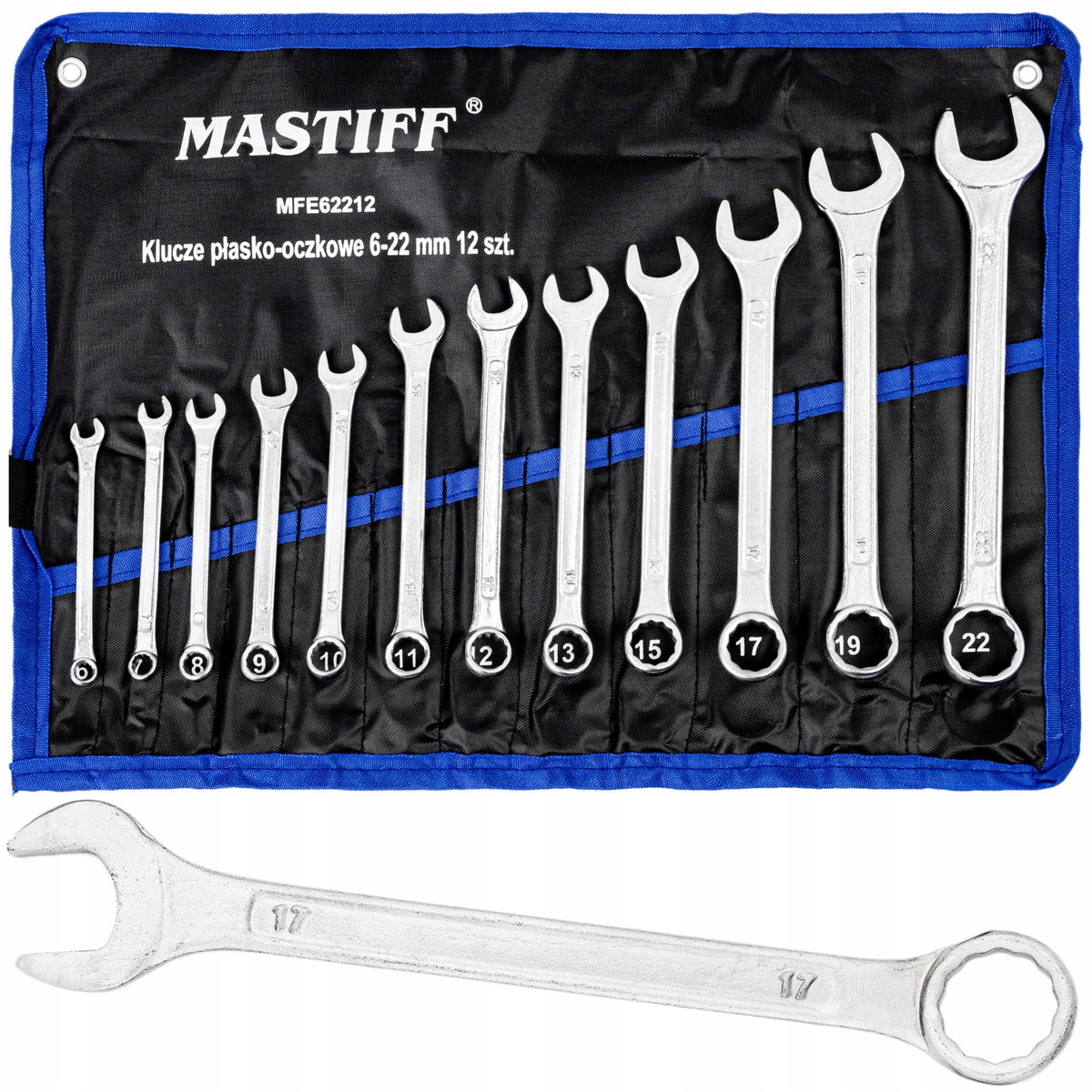 FLAT EYE WRENCHES SET OF FLAT EYE WRENCHES IN CASE 6-22 MM 12 PCS.
